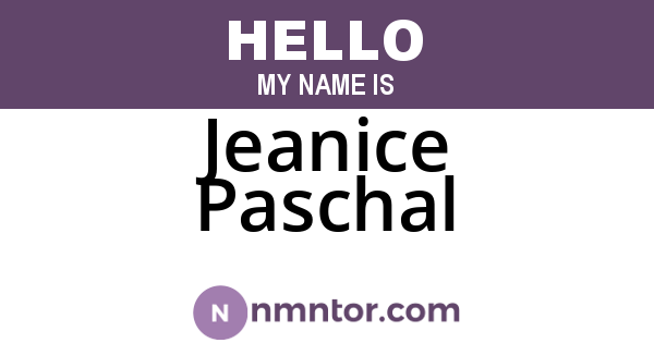 Jeanice Paschal