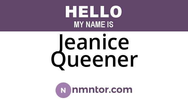 Jeanice Queener