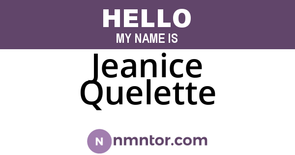 Jeanice Quelette