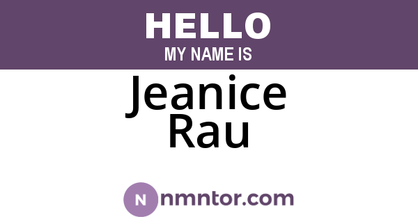 Jeanice Rau