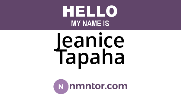 Jeanice Tapaha