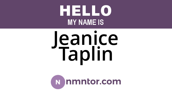 Jeanice Taplin