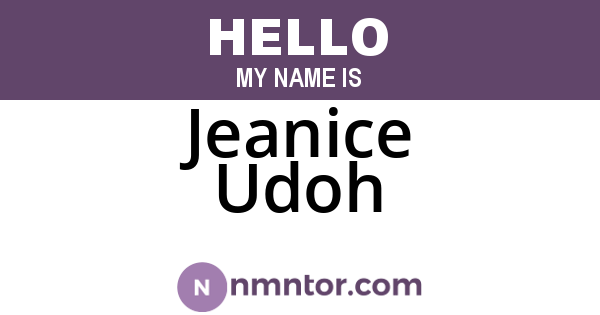 Jeanice Udoh