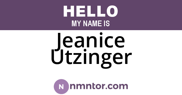 Jeanice Utzinger