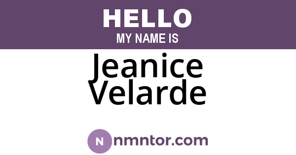 Jeanice Velarde