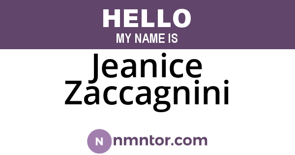 Jeanice Zaccagnini
