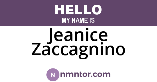 Jeanice Zaccagnino