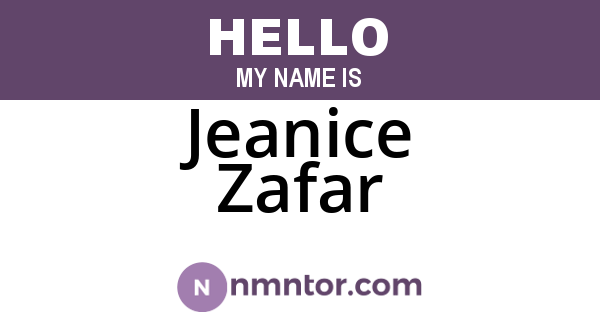Jeanice Zafar