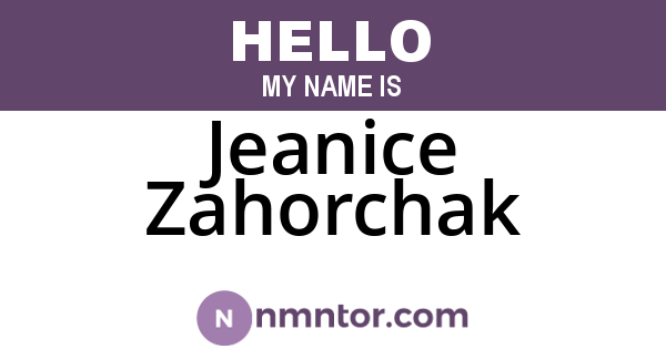 Jeanice Zahorchak