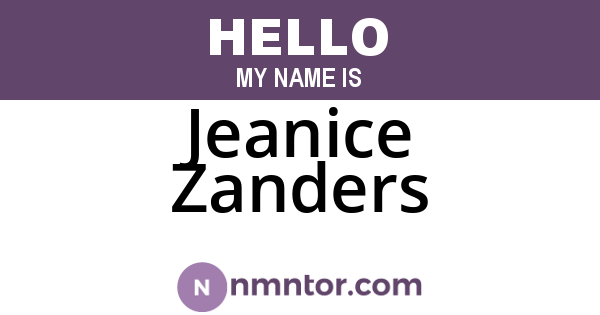 Jeanice Zanders