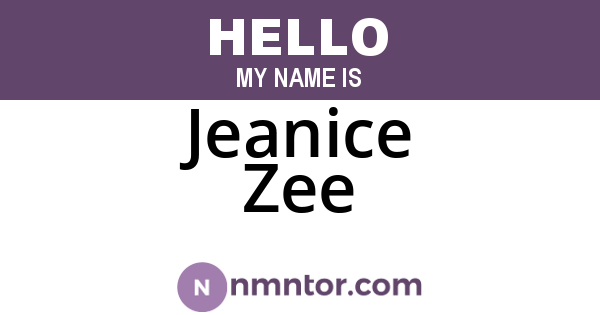 Jeanice Zee