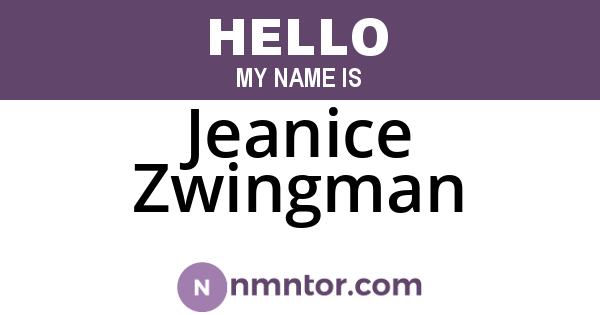 Jeanice Zwingman