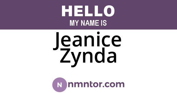 Jeanice Zynda