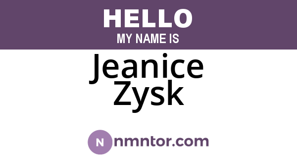 Jeanice Zysk
