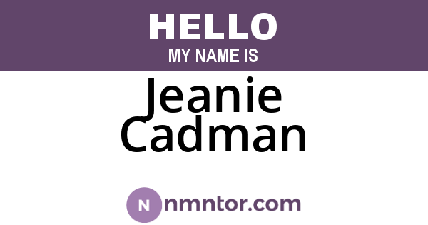 Jeanie Cadman