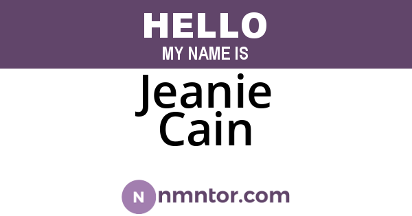 Jeanie Cain