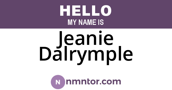 Jeanie Dalrymple