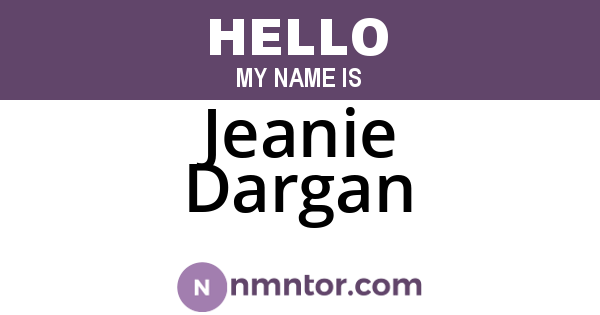 Jeanie Dargan