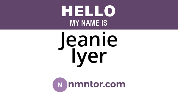 Jeanie Iyer