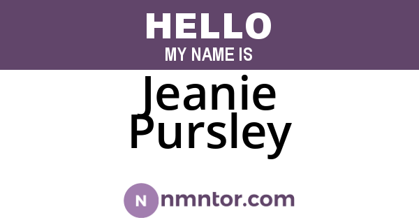 Jeanie Pursley