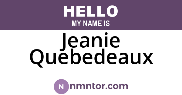 Jeanie Quebedeaux