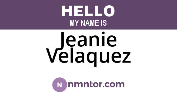 Jeanie Velaquez