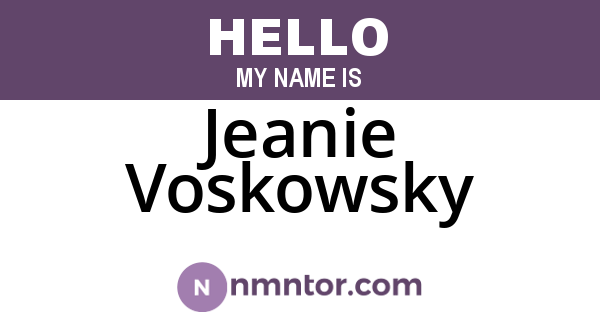 Jeanie Voskowsky
