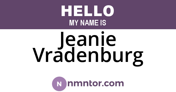 Jeanie Vradenburg