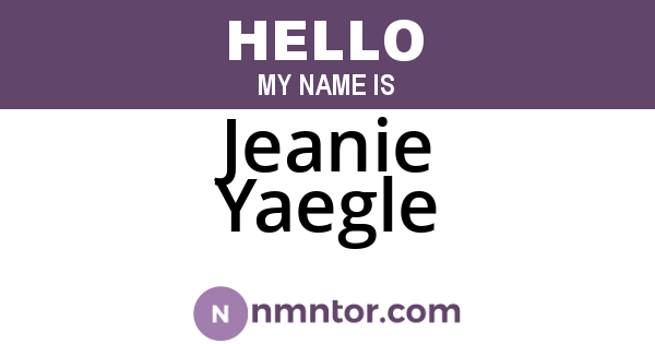 Jeanie Yaegle