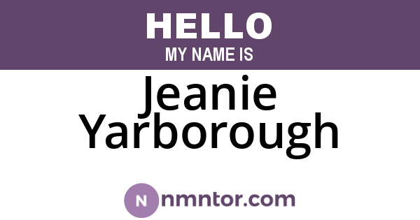 Jeanie Yarborough