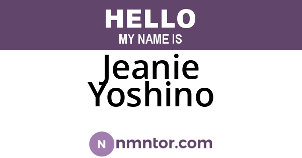 Jeanie Yoshino
