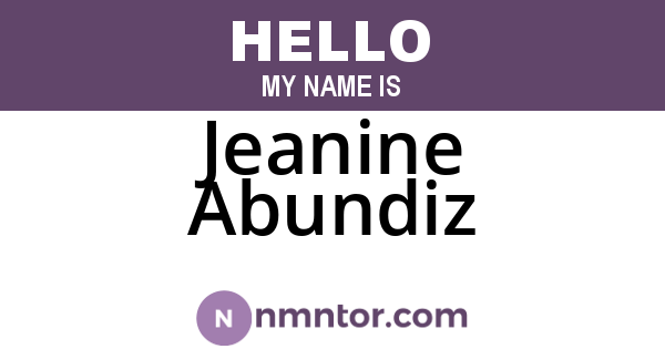 Jeanine Abundiz