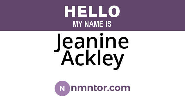 Jeanine Ackley