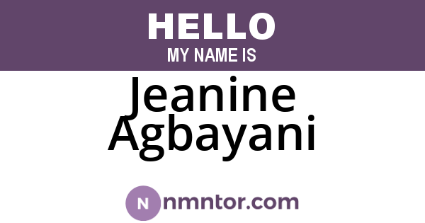 Jeanine Agbayani