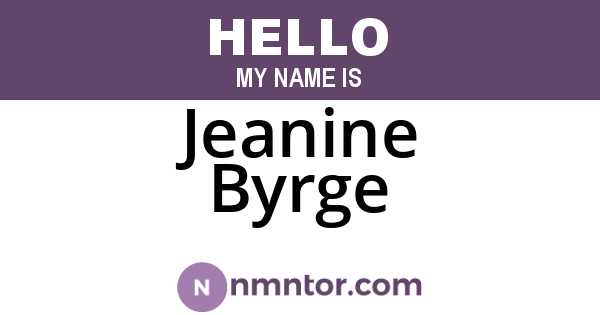 Jeanine Byrge