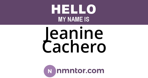 Jeanine Cachero
