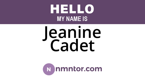 Jeanine Cadet