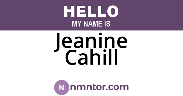 Jeanine Cahill