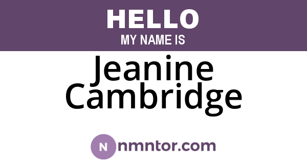 Jeanine Cambridge