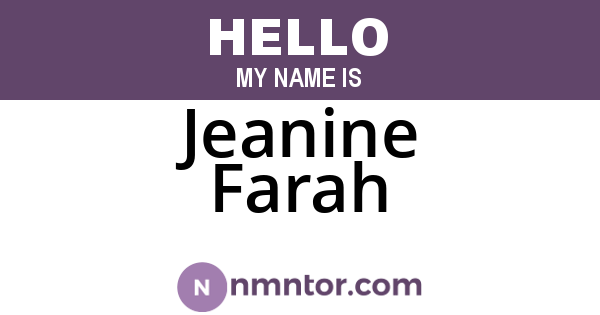 Jeanine Farah