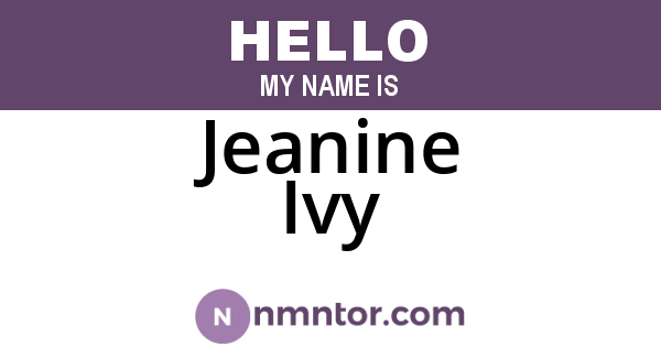 Jeanine Ivy