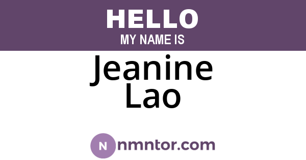Jeanine Lao