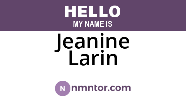 Jeanine Larin