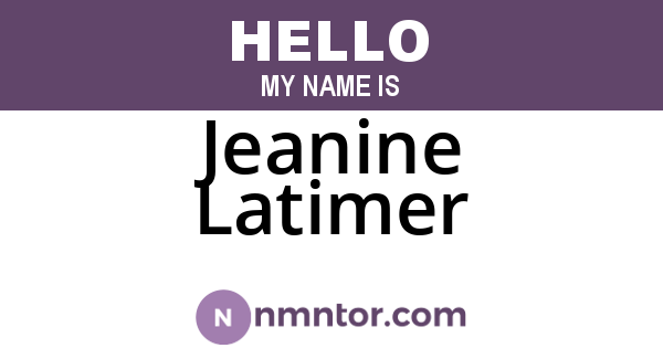 Jeanine Latimer