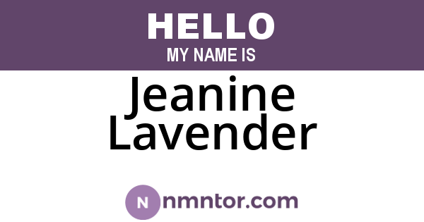 Jeanine Lavender