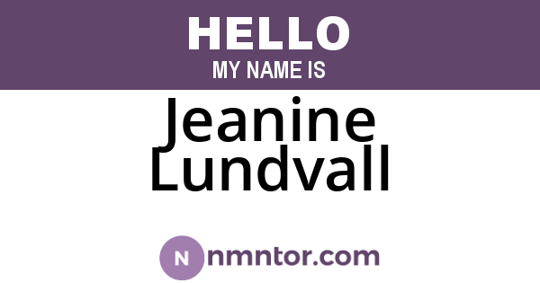 Jeanine Lundvall