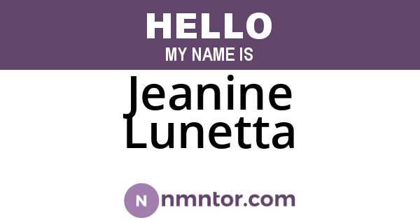Jeanine Lunetta