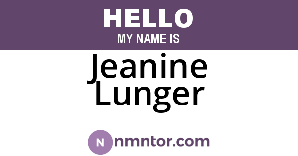 Jeanine Lunger