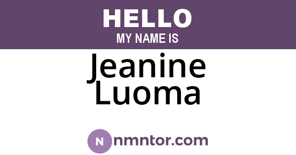 Jeanine Luoma