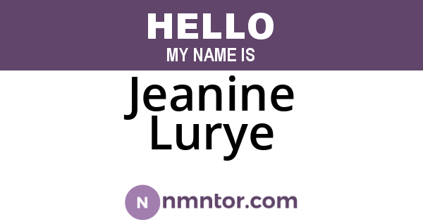 Jeanine Lurye